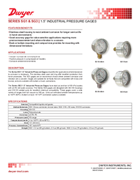 Thumbnail of document Data Sheet - SG3 Dual Scale Industrial Pressure Gages